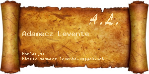 Adamecz Levente névjegykártya